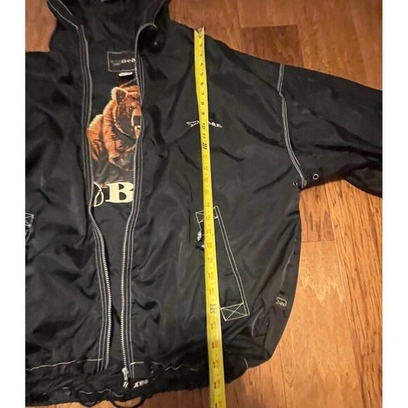 VINTAGE BEAR Windbreaker JACKET Logo MEN'S SIZE Large Black - Picture 3 of 11